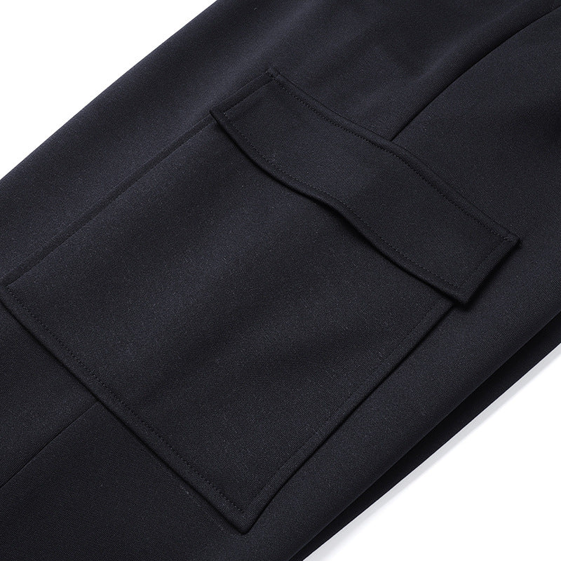 Herren lockere Cargo-Jogginghosen mit elastischem Bund, Kordelzug und aufgesetzten Klappentaschen – Bravaro