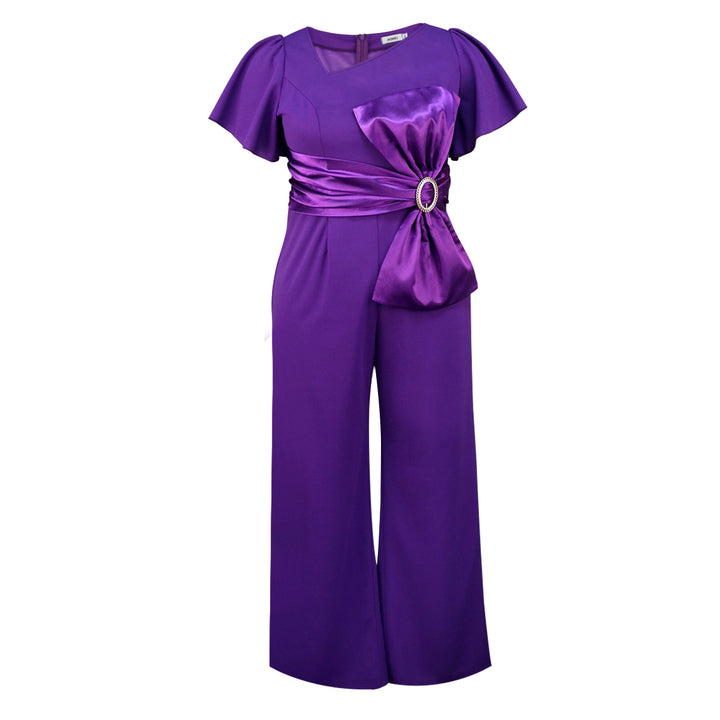 Damen Eleganter Jumpsuit mit asymmetrischem Design und eleganter Schleifenapplikation Echo Archiv