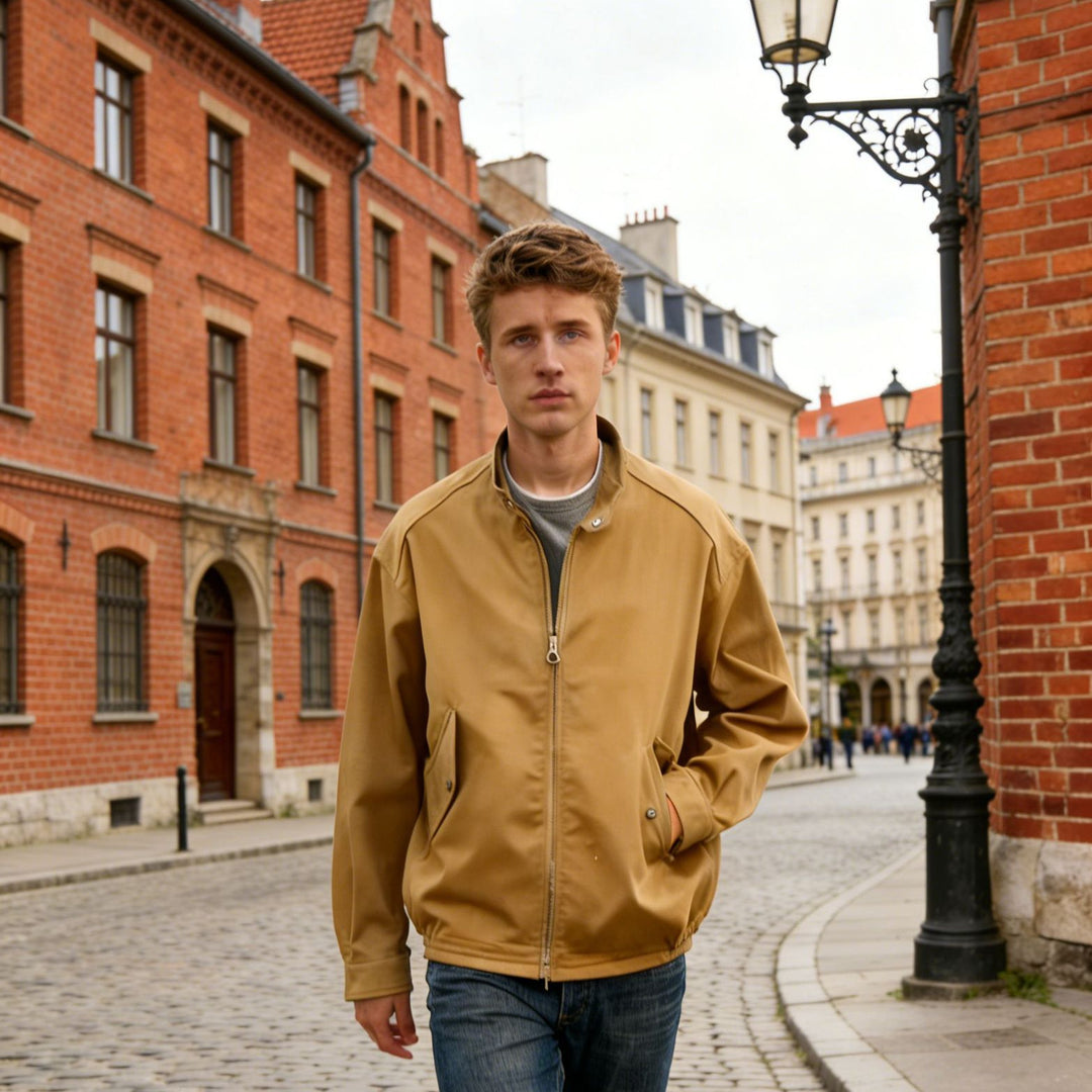 Herren Moderner Blouson mit Stehkragen, Zweiwege-Reißverschluss und elastischem Saum Echoarchiv