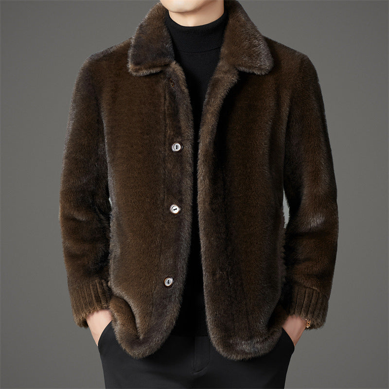 Herren elegante Kunstfelljacke Echoarchiv