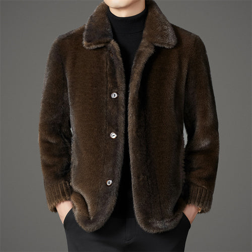 Herren elegante Kunstfelljacke Echoarchiv