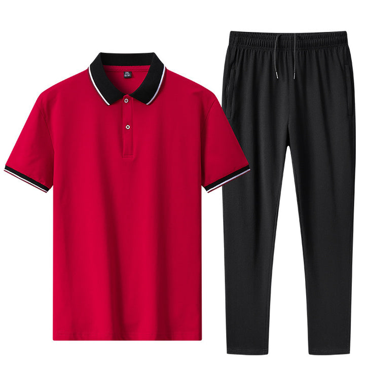 Herren entspanntes Polo- und Jogginganzugs-Set Echoarchiv