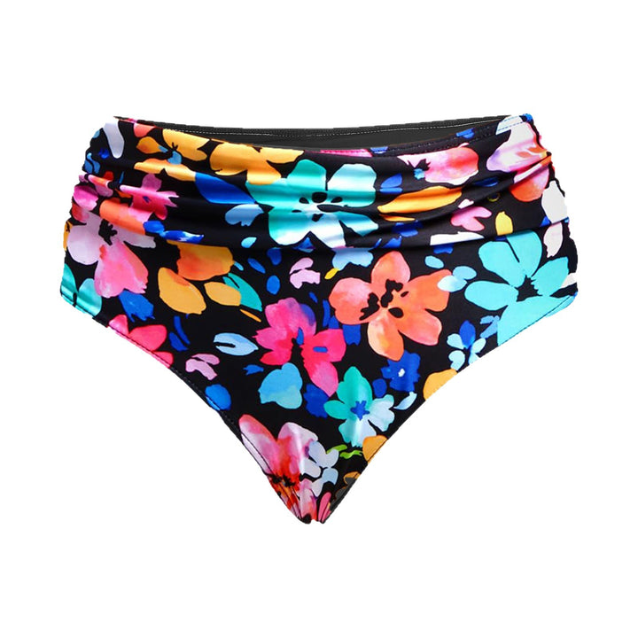 Damen Hochtaillierte Bikinihose mit eleganter Raffung Echo Archiv