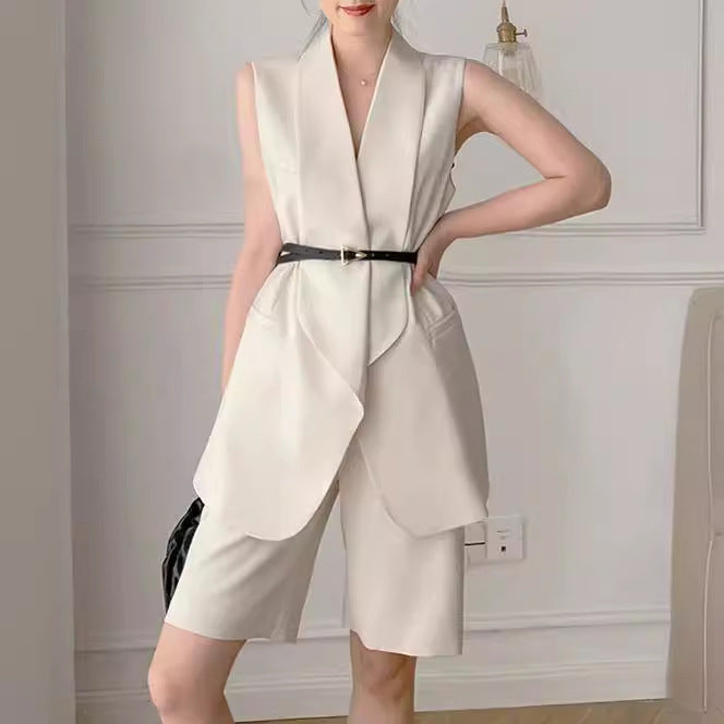 Damen Modische Weste und Shorts Set Echoarchiv
