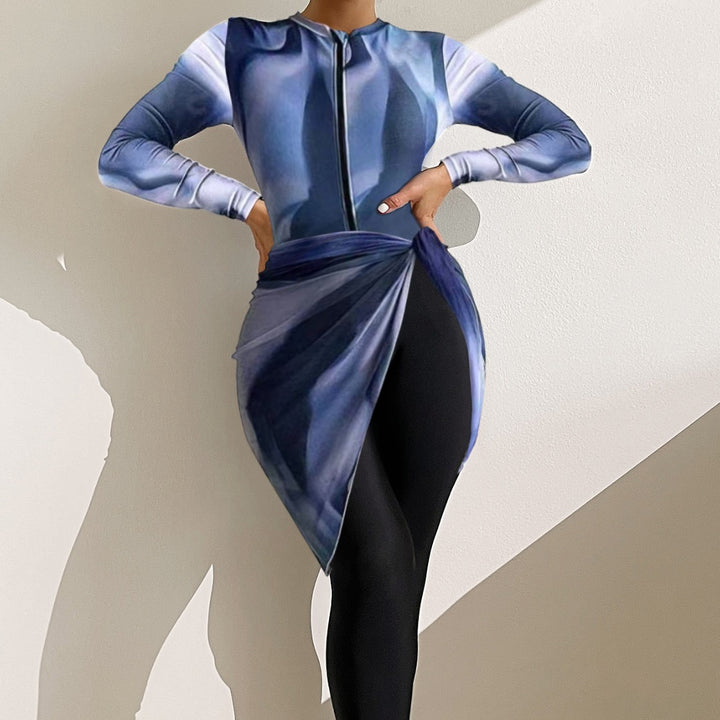 Damen Sportlicher One-Piece Surfanzug mit Wickelrock Echo Archiv