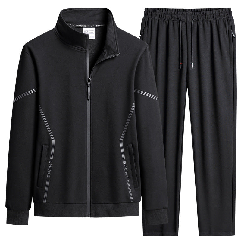 Men's performance zip-front track jacket and tapered jogger set – Marzano