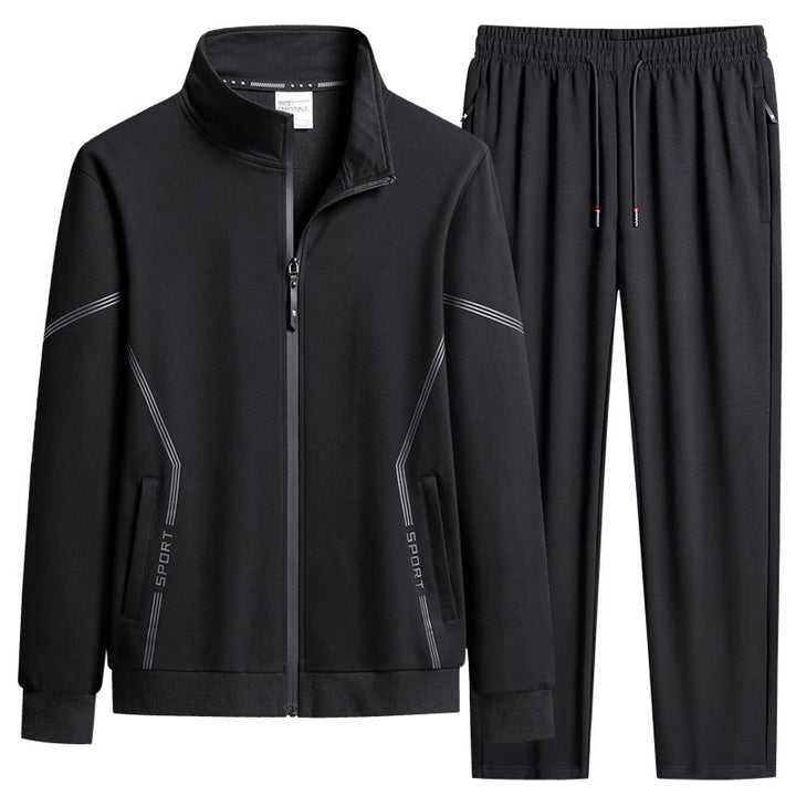 Men's performance zip-front track jacket and tapered jogger set – Marzano