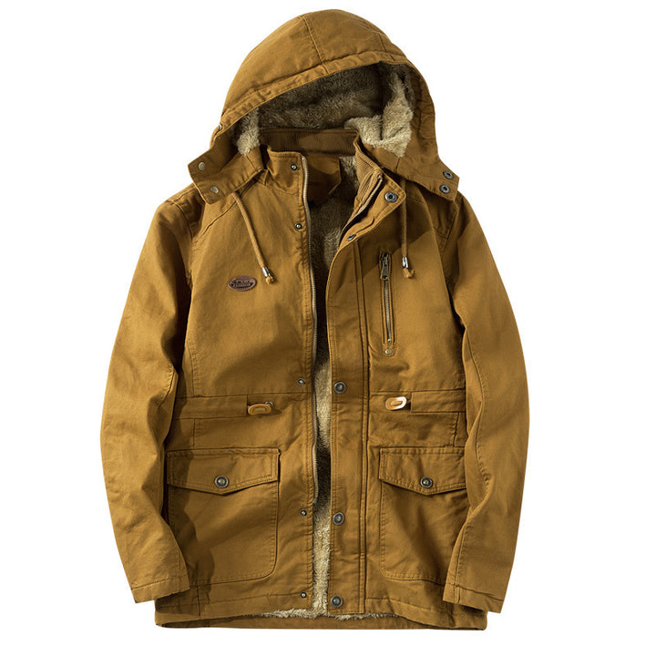 Herren Thermo-Canvasparka mit Kunstfell-Innenfutter, Kapuze und Multifunktions-Taschen Echo Archiv