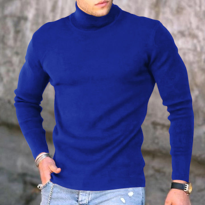 Herren Modischer Rollkragenpullover aus feinem Strick Echoarchiv