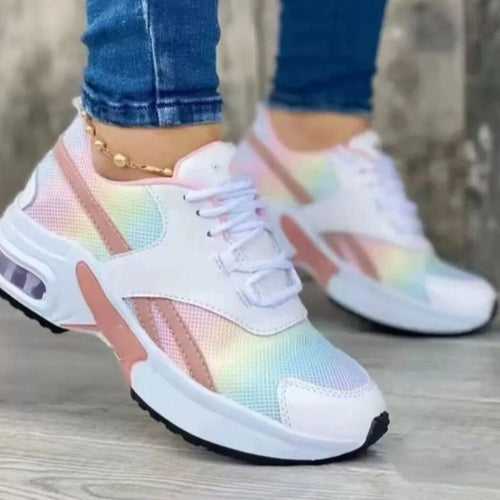Damen Modische Plateausneaker mit Luftkammer und Strick‑Mesh Echoarchiv