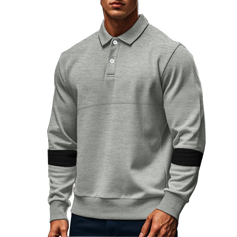 Herren Polo-Hoodie mit stylishem Komfort und kontrastierenden Ärmelvariationen Echoarchiv
