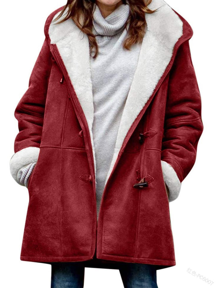 Damen Teddygefütterter Dufflecoat mit Kapuze, Kunstfell-Innenfutter und Knebelverschlüssen Echo Archiv