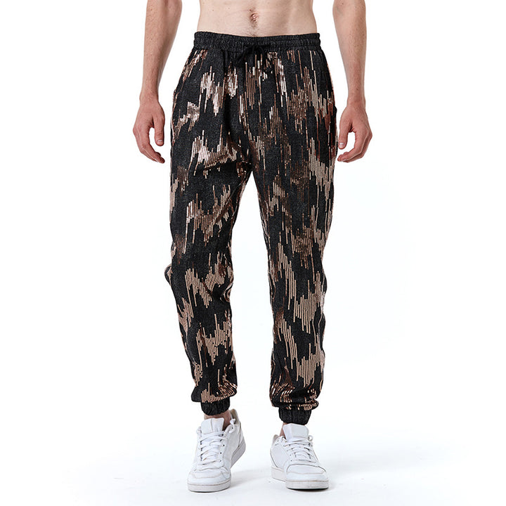 Herren Freizeithose mit Glitzer-Effekt und elastischem Bund Echoarchiv