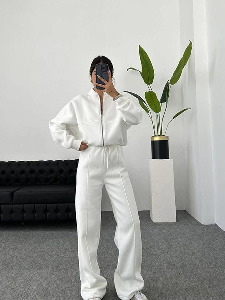 Damen nan Oversize Reißverschlussjacke mit weiter High-Waist Loungehose Set Echo Archiv