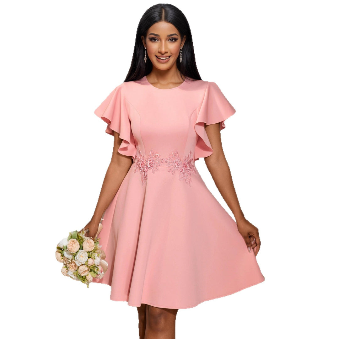 Damen Chic Volantkleid mit floralen Applikationen Echo Archiv