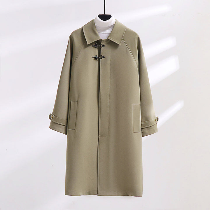 Damen Longline-Mantel mit Knebelverschluss und Raglanärmeln Echoarchiv