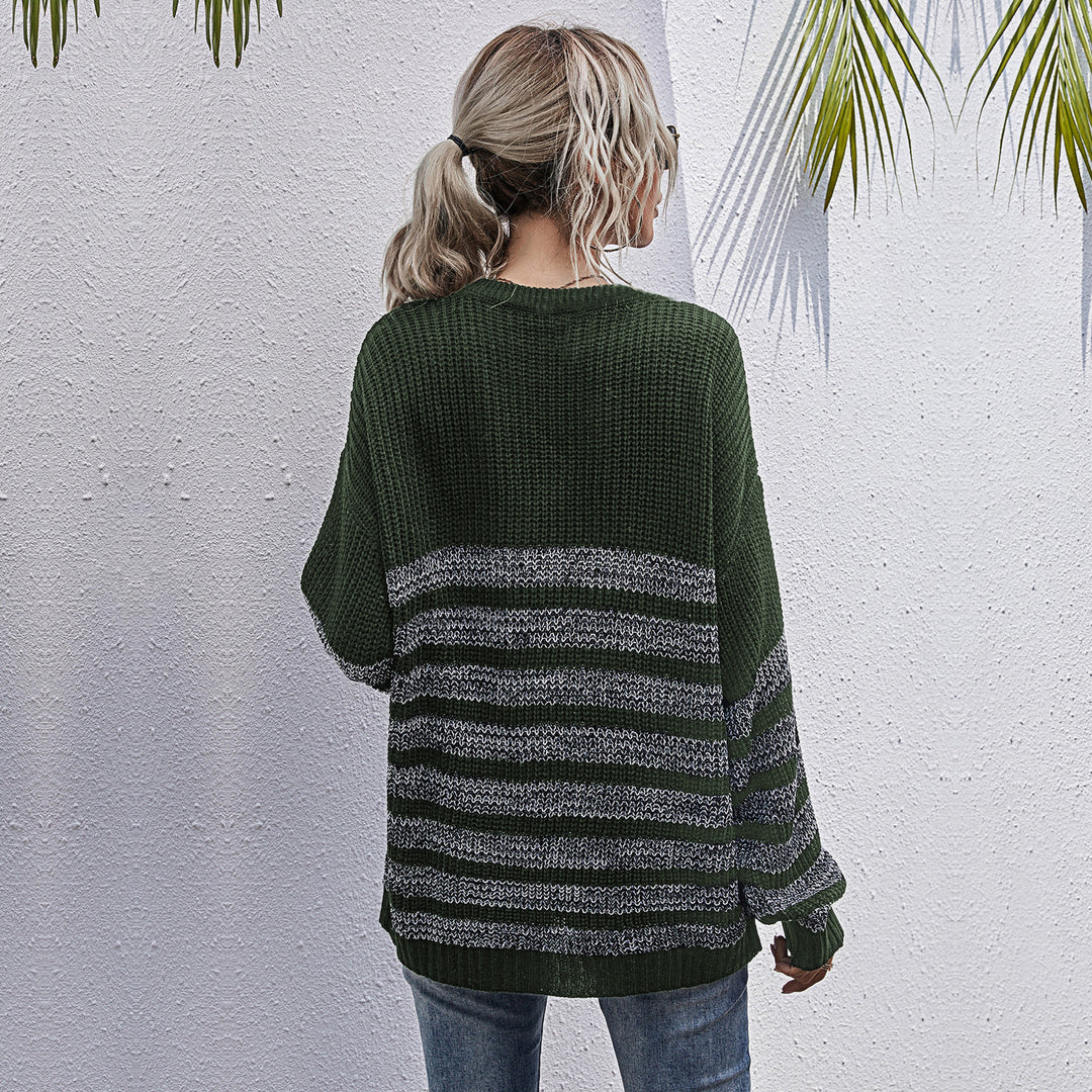 Damen Bequemer Strickpullover mit Streifenmuster Echo Archiv