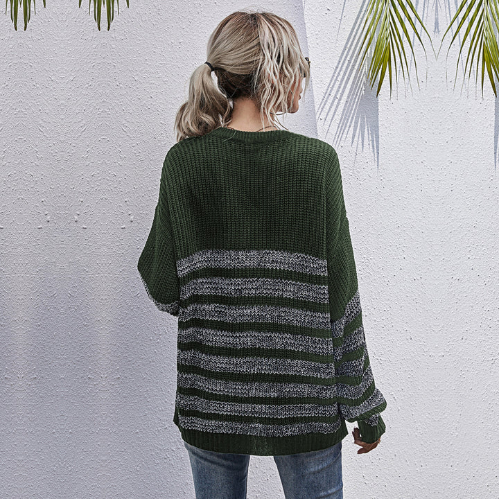 Damen Bequemer Strickpullover mit Streifenmuster Echo Archiv