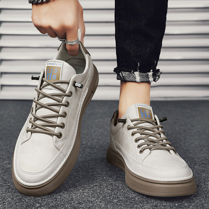 Herren Lederoptik-City-Sneaker mit gepolstertem Fersenkragen und langlebiger Plateau-Gummisohle Echo Archiv