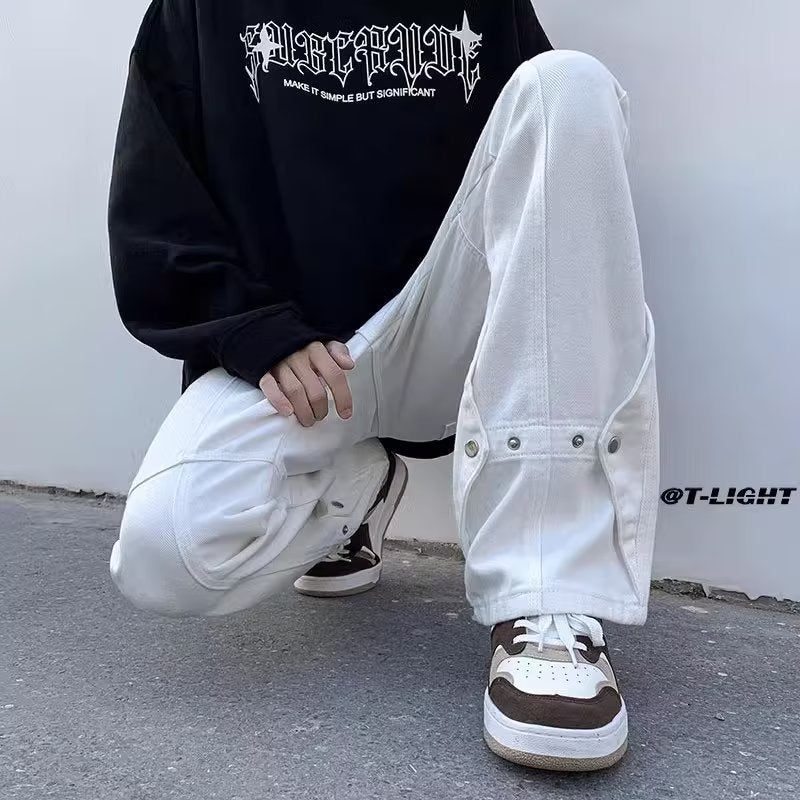 Damen Lässige Weitgeschnittene Chino-Hose Echoarchiv