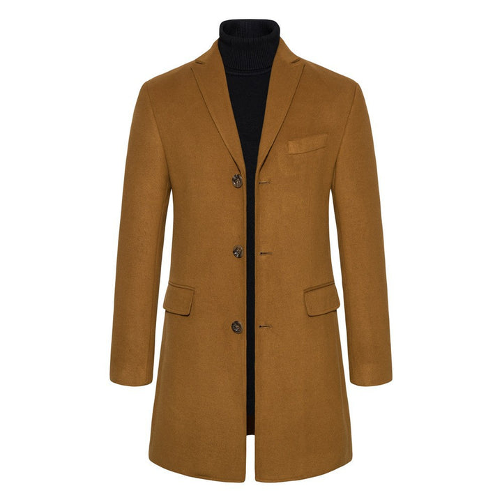 Herren eleganter Wollmantel mit modernem Schnitt und praktischen Taschen Echoarchiv