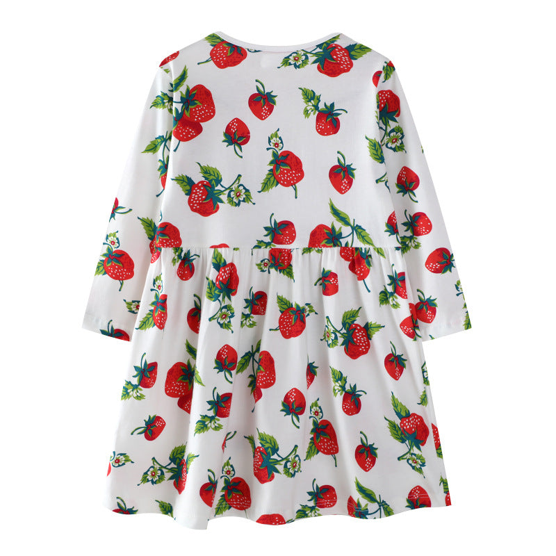 Mädchen Freizeitkleid mit Erdbeer-Muster Echo Archiv