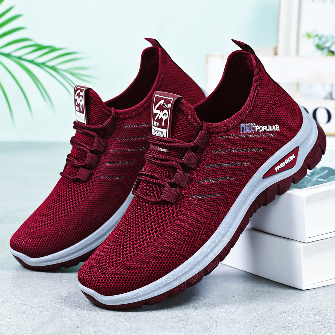Damen nan leichte gestrickte Freizeitsneaker mit elastischem Schnellzug-Kordelsystem und stoßdämpfender EVA-Sohle Echo Archiv