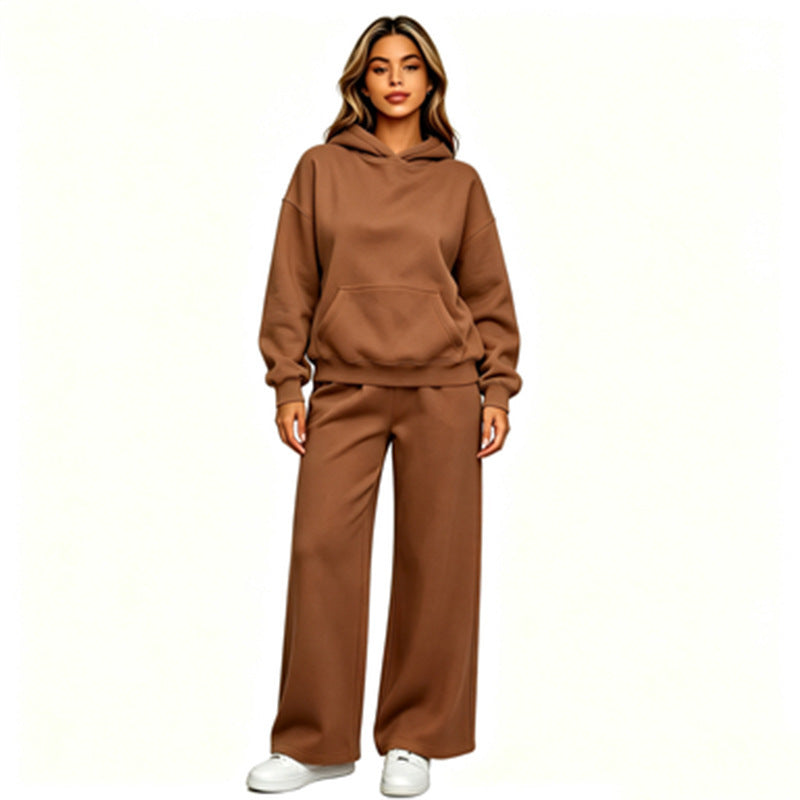 Damen Lässiger Kapuzenpullover mit weiten Hosen Echoarchiv