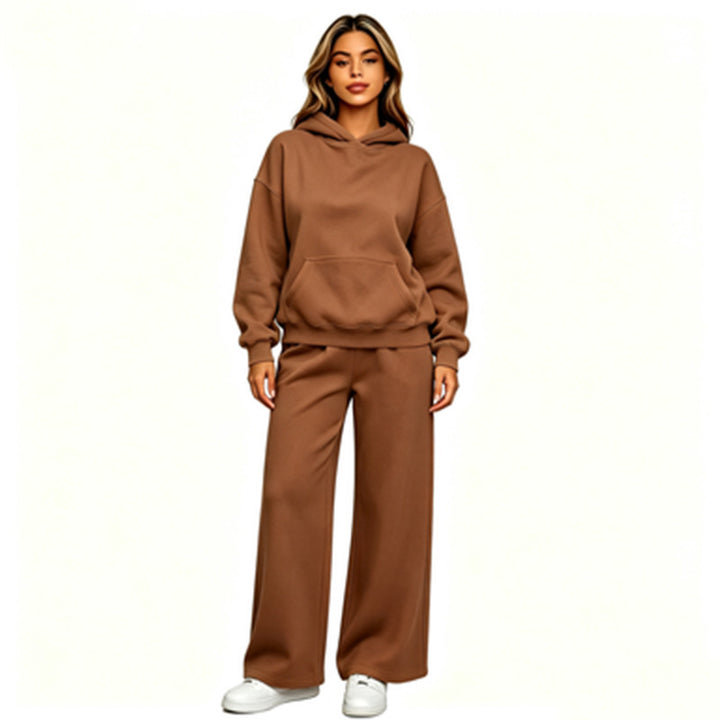 Damen Lässiger Kapuzenpullover mit weiten Hosen Echoarchiv