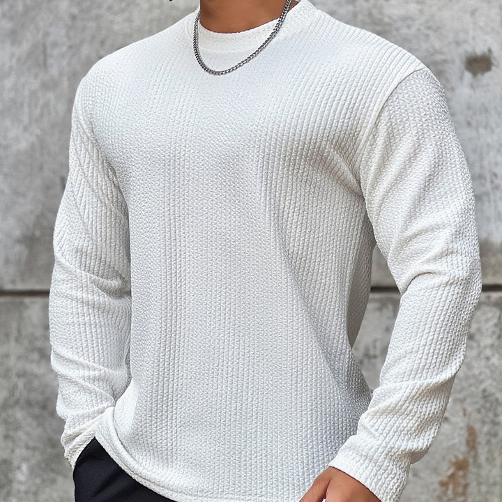 Herren stilvolles Langarmshirt mit strukturierter Oberfläche Echoarchiv