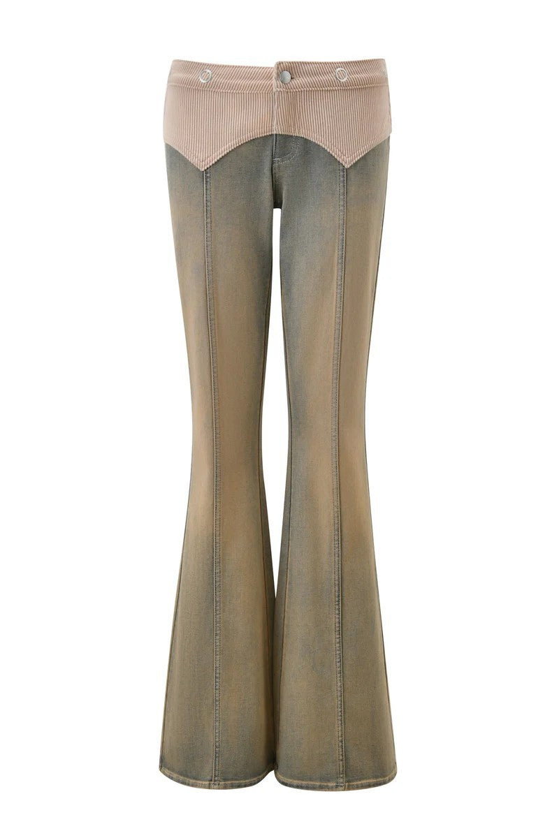 Damen Denim Bustier mit Cord-Ausschnitt Echo Archiv