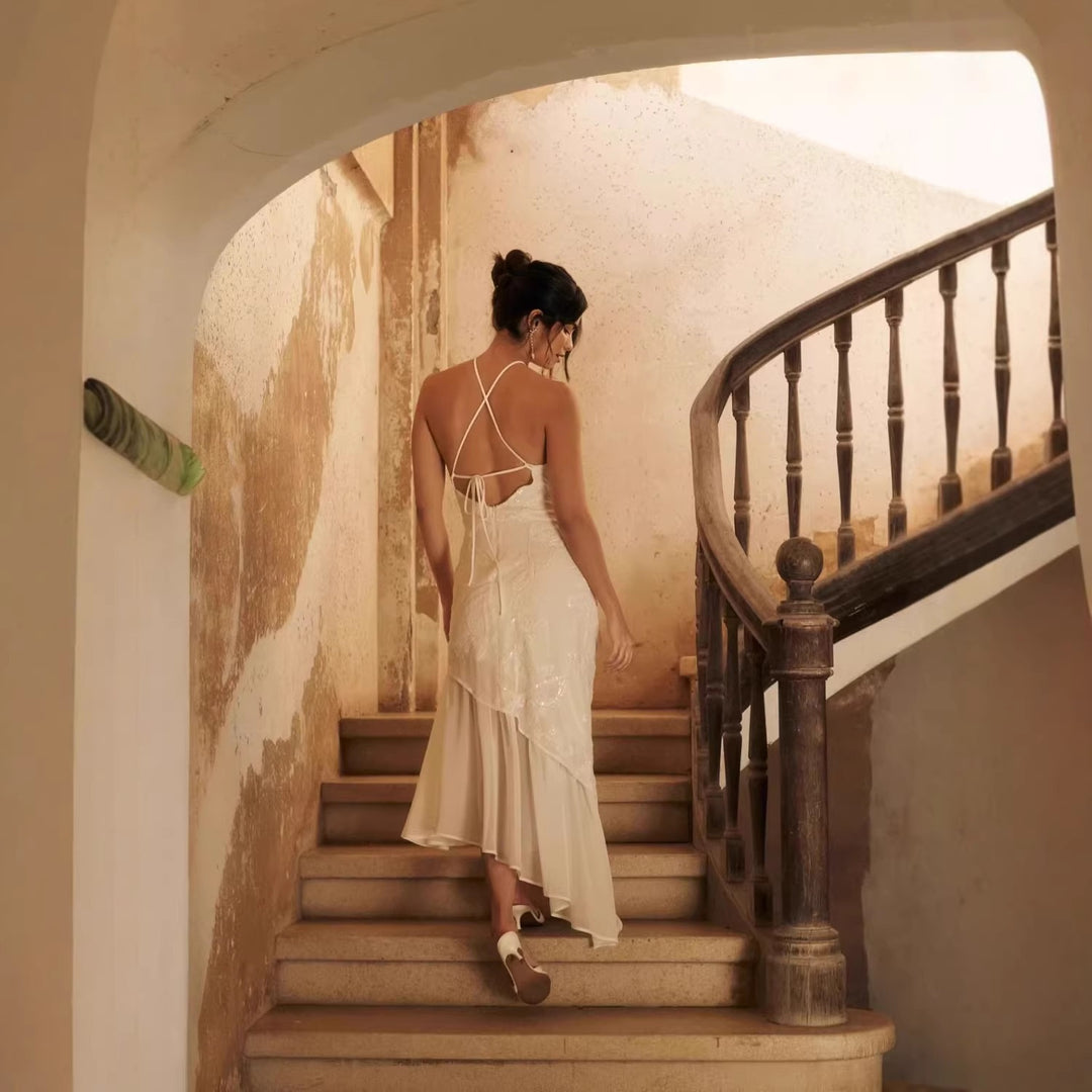 Damen Asymmetrisches Hochzeitskleid mit eleganter Spitze Echo Archiv
