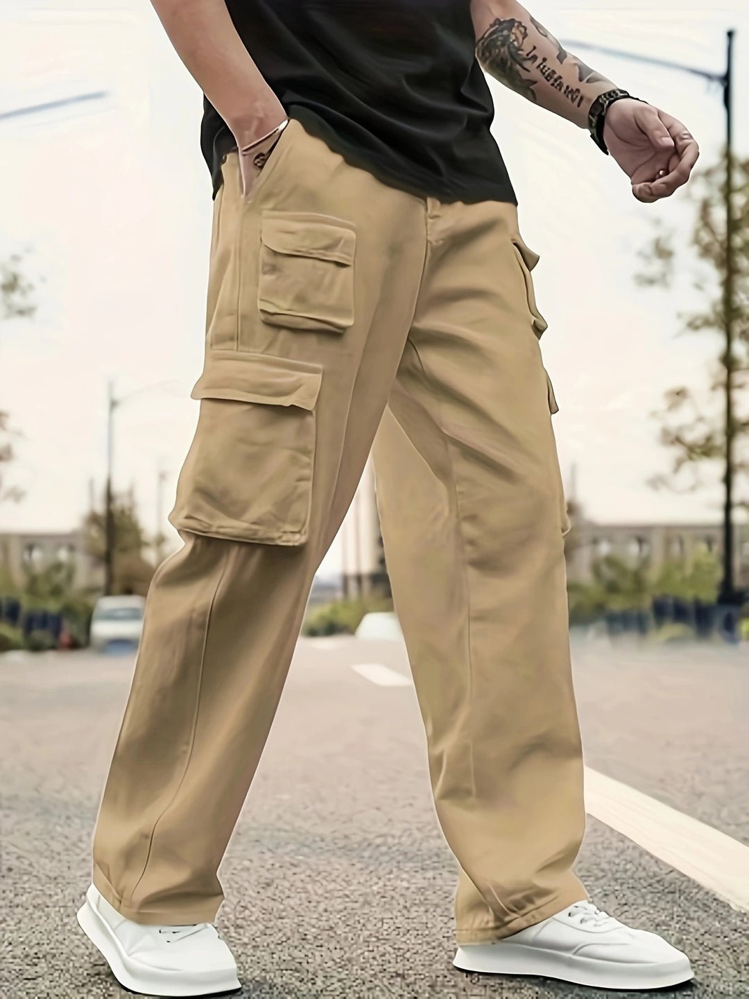 Herren Modische Cargo-Hose mit praktischen Reißverschlusstaschen Echo Archiv