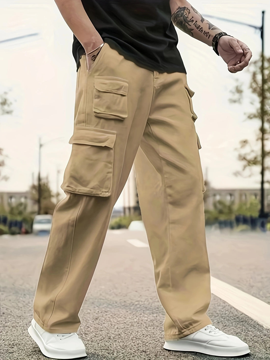Herren Modische Cargo-Hose mit praktischen Reißverschlusstaschen Echo Archiv