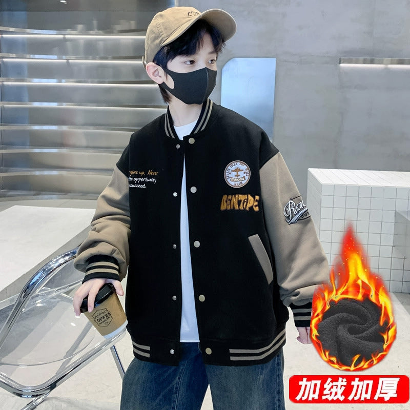 Jungen Varsity-Jacke mit gestickten Applikationen Echo Archiv