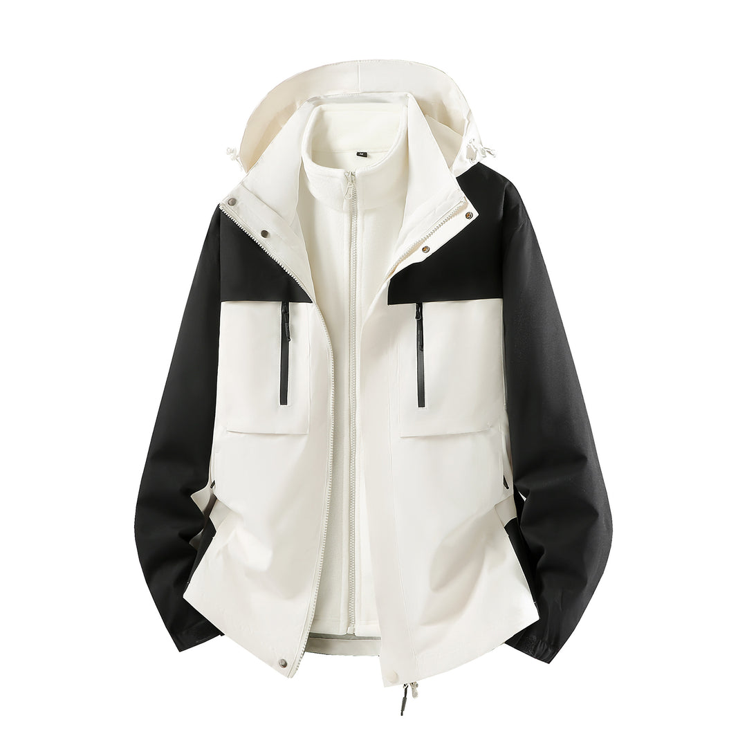 Herren Zweiteiliger Softshell-Parka mit herausnehmbarer Fleece-Innenjacke und Kapuze Echoarchiv