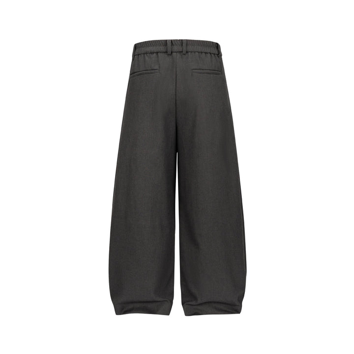 Damen Weite Plissee-Hose mit hoher Taille und elastischem Rückbund Echoarchiv