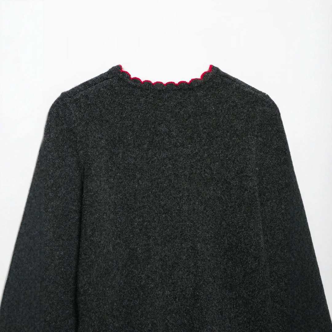 Damen Feinstrick-Cardigan mit Muschelkante und Perlmuttknöpfen Echoarchiv