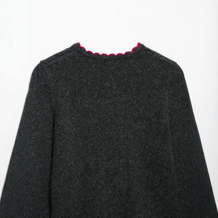 Damen Feinstrick-Cardigan mit Muschelkante und Perlmuttknöpfen Echoarchiv