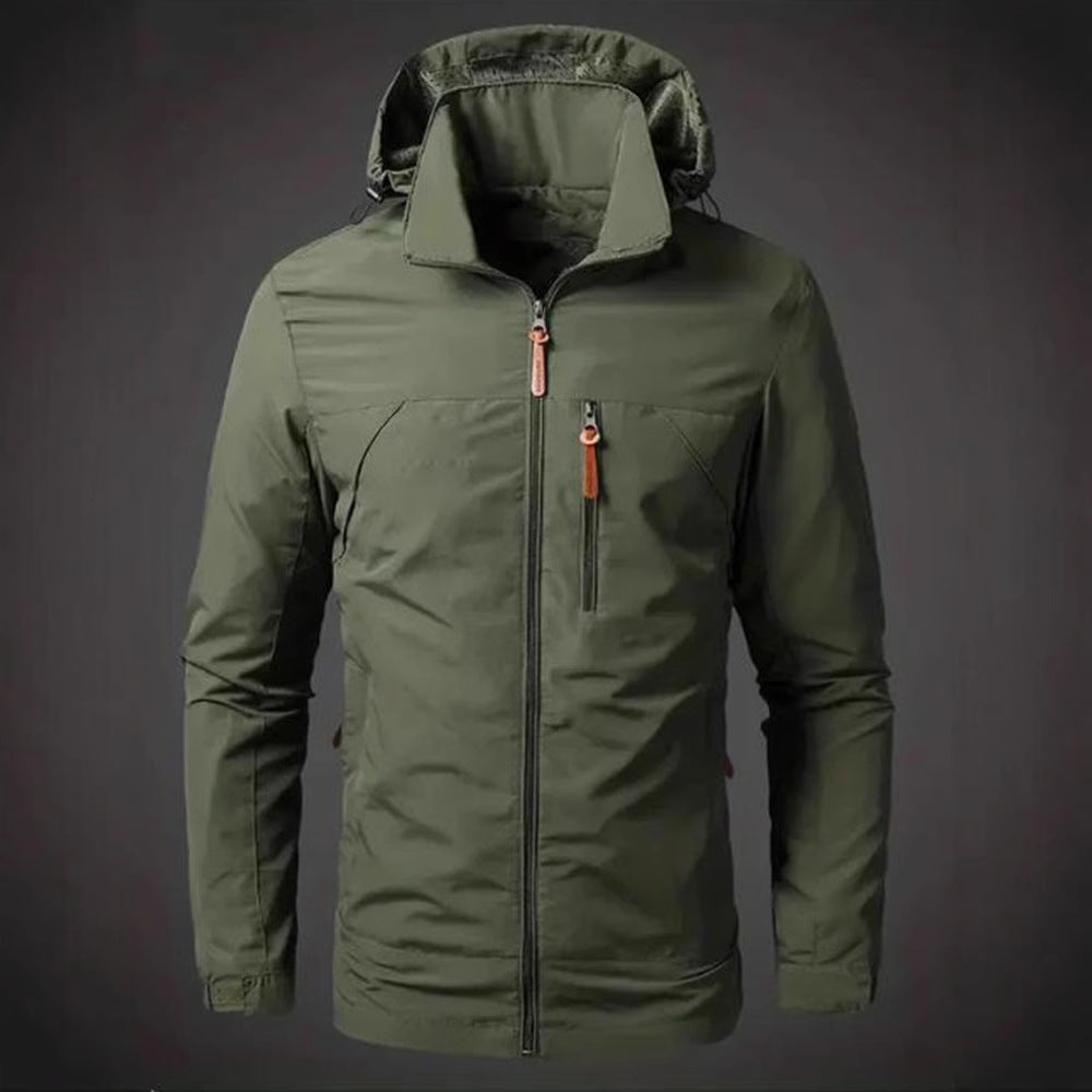 Herren Wetterfeste Funktionsjacke mit verstellbarer Kapuze Echoarchiv