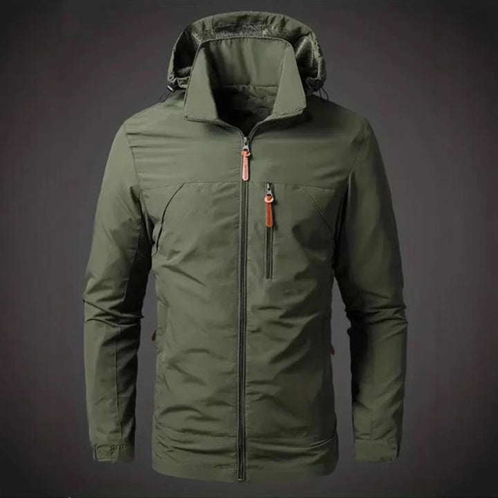 Herren Wetterfeste Funktionsjacke mit verstellbarer Kapuze Echoarchiv