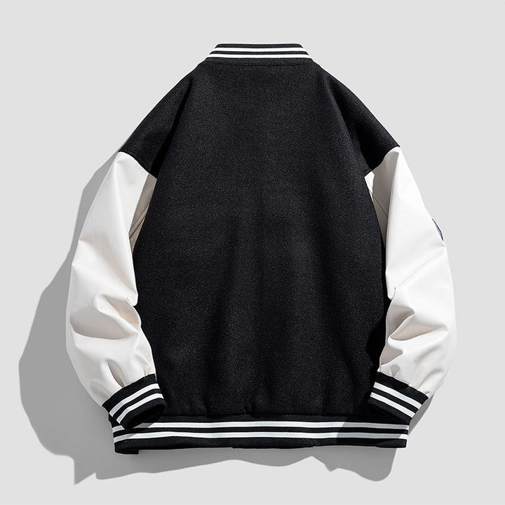 Herren Modische Collegejacke mit grafischen Applikationen Echo Archiv