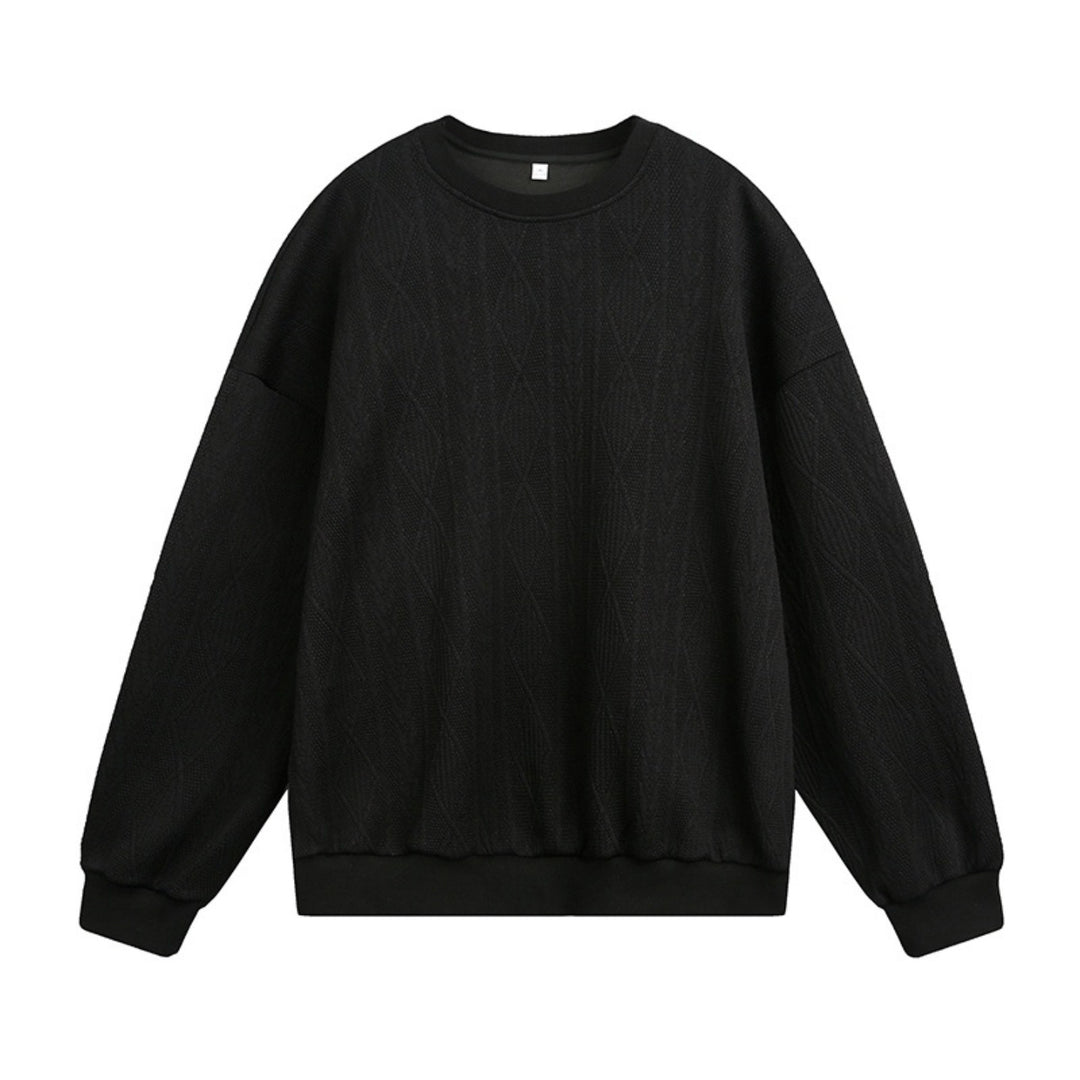 Unisex Oversize Kabelstrick-Sweatshirt mit feiner Zopfmusterstruktur Echo Archiv