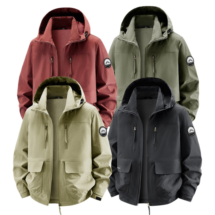 Herren Technische Kapuzen-Fieldjacke mit wasserabweisender Membran und Mehrfachtaschen Echo Archiv