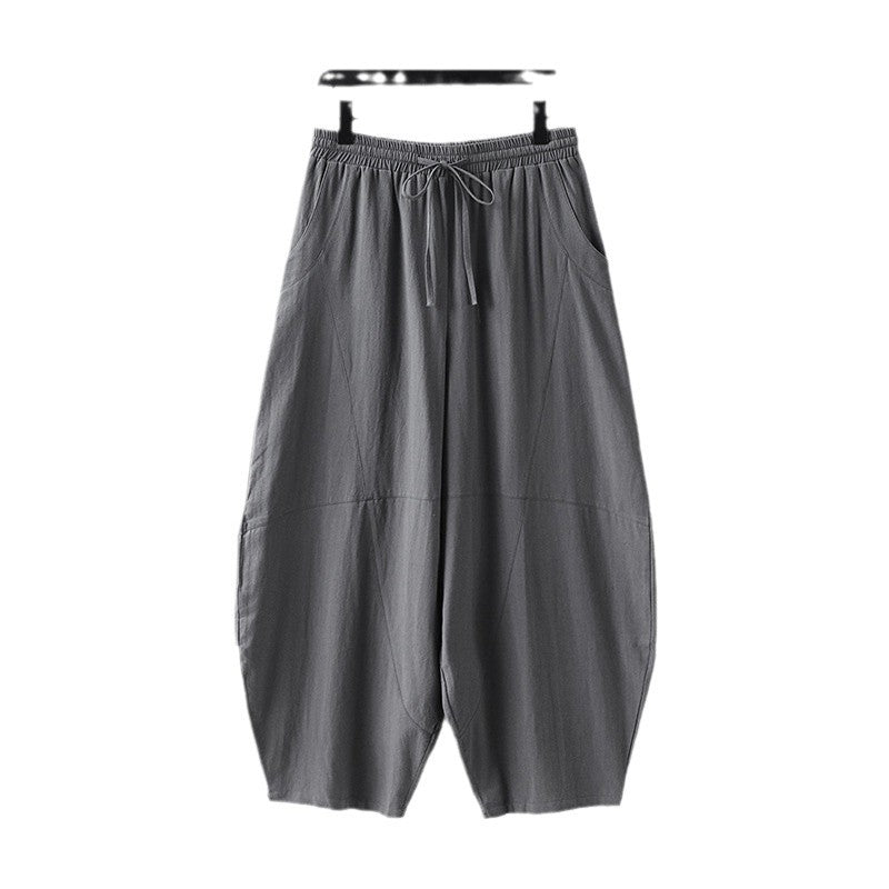 Damen weite Haremshose aus leichtem Satin mit Tunnelzug und seitlichen Taschen Echoarchiv
