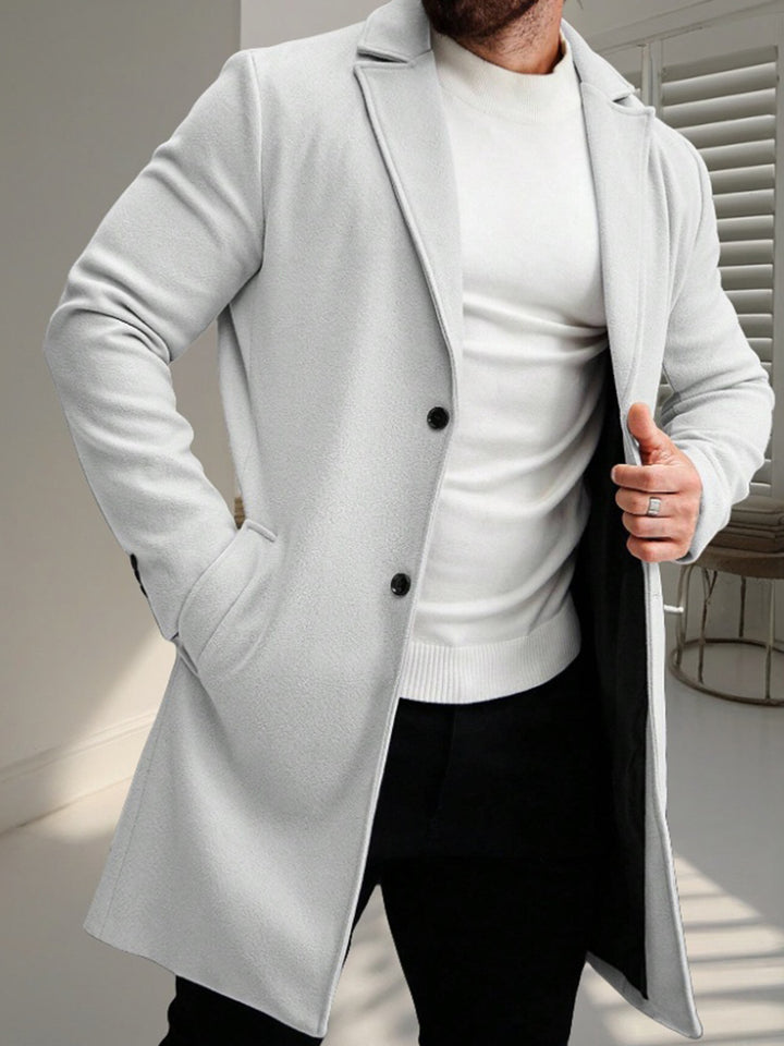 Herren eleganter Wollmantel mit schmaler Silhouette Echoarchiv