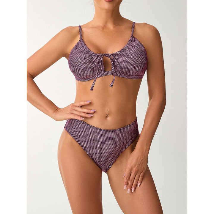 Damen Bikini mit modischem Knoten und hoch geschnittenem Slip Echo Archiv