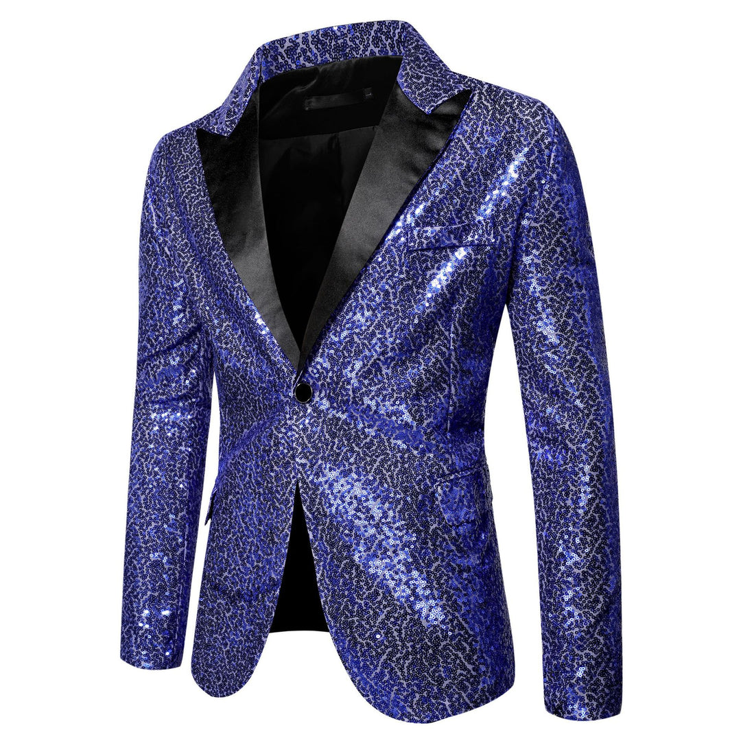 Herren extravagante Glitzer-Smokingjacke mit schwarzem Satinrevers Echoarchiv