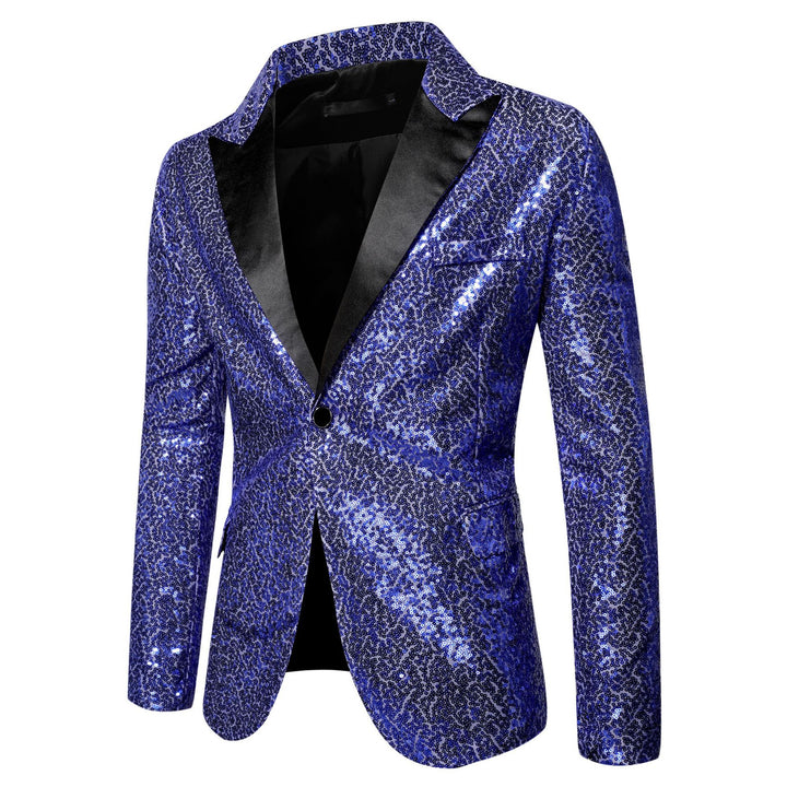 Herren extravagante Glitzer-Smokingjacke mit schwarzem Satinrevers Echoarchiv