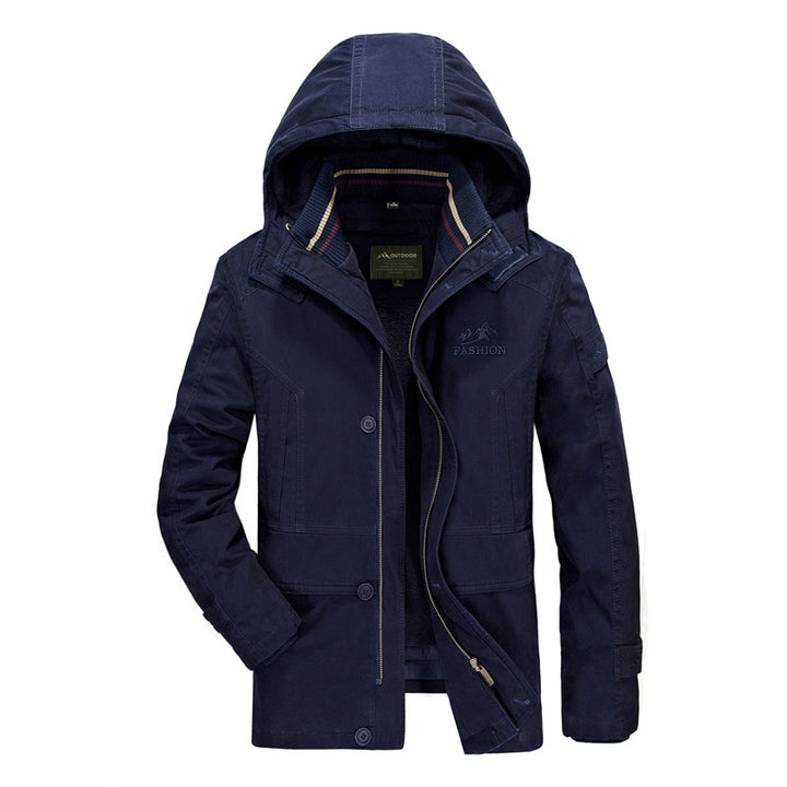 Herren Kapuzenparka mit Teddyfutter und multifunktionalen Utility‑Taschen Echoarchiv